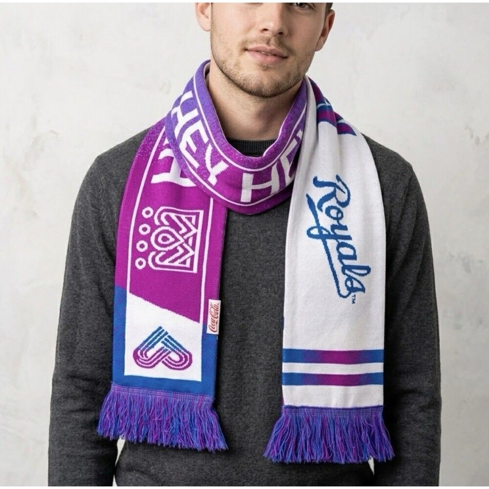 Kansas City Royals Coca-Cola "HEY HEY HEY" Knit Scarf – City Connect